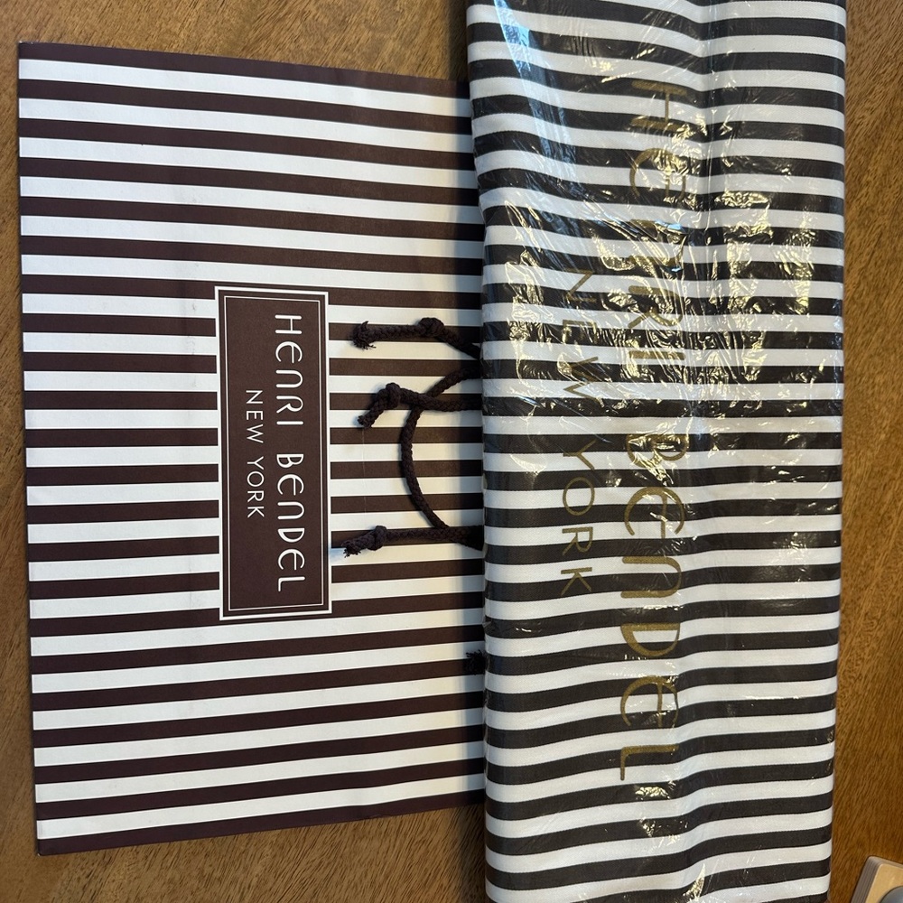 Henri Bendel Black and White Striped Bag